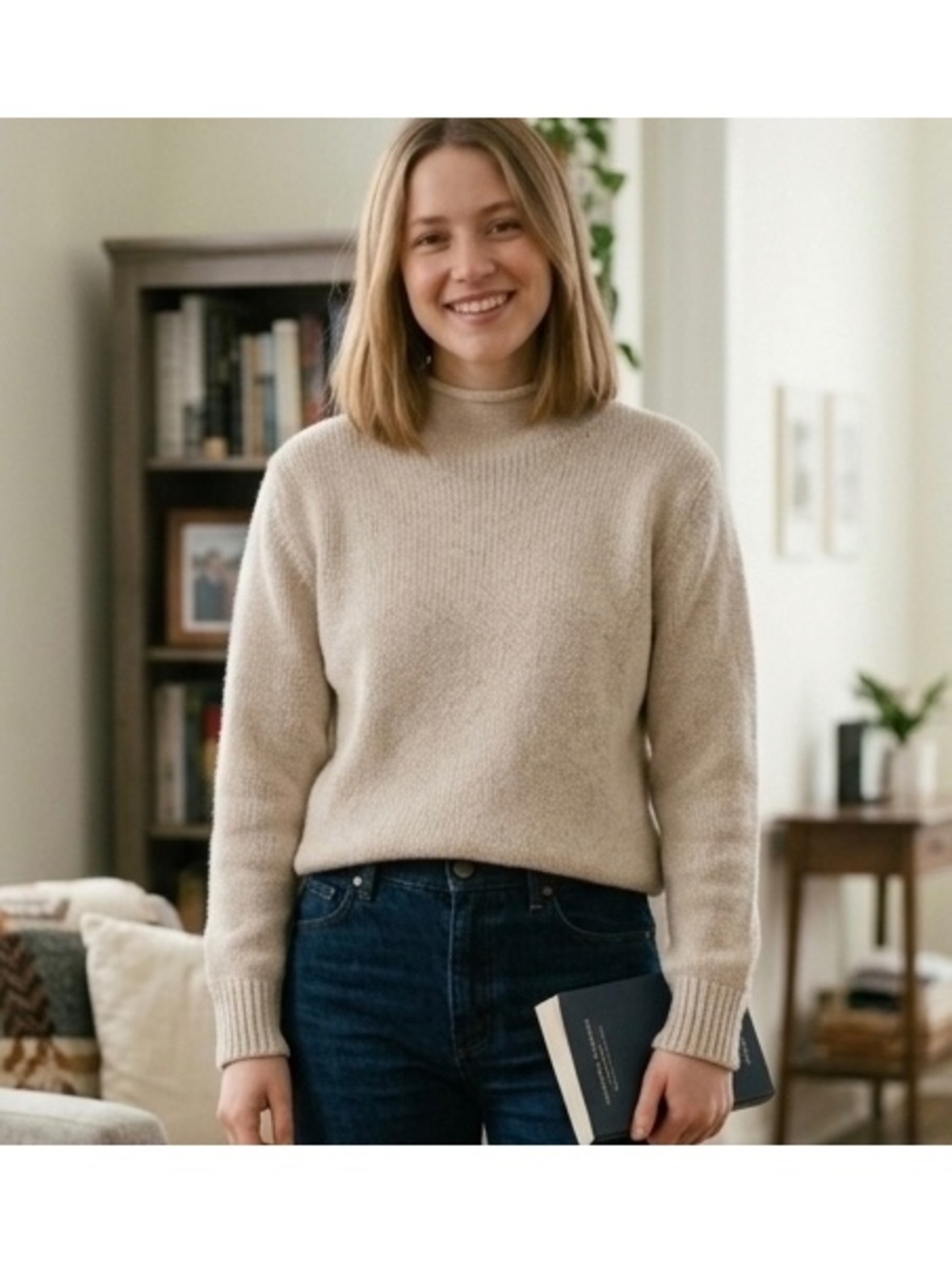 J.Crew Always Cream Knit Pullover Sweater Medium
